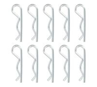 sourcing map 10 Pcs Hitch Pin Clip, 1.8mm x 32mm R Clips Carbon Steel Retaining Wire Hair Pins Cotter Pin Assortment Kit Clips for Trailer Tractors Mower Carts Truck Pin Clip, Silver