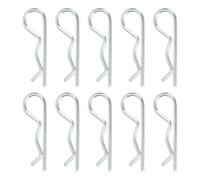 sourcing map 10 Pcs Hitch Pin Clip, 4mm x 85mm R Clips Carbon Steel Retaining Wire Hair Pins Cotter Pin Assortment Kit Clips for Trailer Tractors Mower Carts Truck Pin Clip, Silver