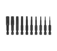 sourcing map 10 Pcs Impact Hex Head Wrench Drill Bit Set 1/4" Hex Shank 2" Length S2 Steel Magnetic Tips Metric Hex Power Bit Set for Power Drills Impact Drivers, Black