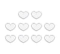 sourcing map 10 Pcs Large Heart Resin Keychain Moulds, Silicone Epoxy Mould Kit with Hole for Pendant Keychains Ornament Jewelry Art Crafts Making DIY Crafts, White