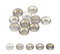 sourcing map 10 Pcs Large Hole Stone Beads Charm, 10mm Gemstone Beads Macrame Natural Rondelle Loose Crystal Bead for DIY Jewelry Making Keychain Bracelet Necklace, Gray Agate