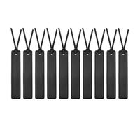 sourcing map 10 Pcs Leather Bookmark, Classic Stitched Bookmarks with Leather Rope Page Marker for Book Reading Book Lovers Reader Writers Accessories for Men Women Teachers, Black