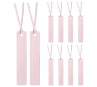 sourcing map 10 Pcs Leather Bookmark, Personalized Handmade Leather Bookmarks Page Markers with Leather Rope for Book Reading Book Lovers Reader Writers Accessories for Men Women, Pink