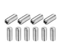 sourcing map 10 Pcs M10-1.5 x 20mm Grub Screws, 304 Stainless Steel Cup Point Allen Head Screws Internal Hex Socket Drive for Bathroom Fixtures Repair Furniture DIY Project