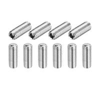 sourcing map 10 Pcs M10-1.5 x 25mm Grub Screws, 304 Stainless Steel Cup Point Allen Head Screws Internal Hex Socket Drive for Bathroom Fixtures Repair Furniture DIY Project