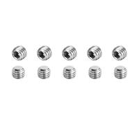 sourcing map 10 Pcs M10-1.5 x 8mm Grub Screws, 304 Stainless Steel Cup Point Allen Head Screws Internal Hex Socket Drive for Bathroom Fixtures Repair Furniture DIY Project