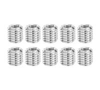Sourcing Map 10 Pcs M10x1.5 to M6x1 Female Stainless Steel Nut Screw Reducer Conversion Fastener, Silver