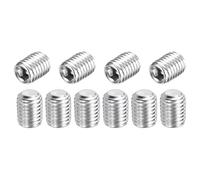 sourcing map 10 Pcs M12-1.75 x 16mm Grub Screws, 304 Stainless Steel Cup Point Allen Head Screws Internal Hex Socket Drive for Bathroom Fixtures Repair Furniture DIY Project