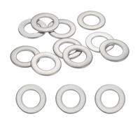 sourcing map 10 Pcs M16 304 Stainless Steel Flat Washers Round Flat Spacers for Screws, Bolts, Plumbing, Automotive, DIY, Electrical Device 17mm ID 30mm OD 2mm Thick