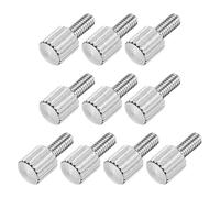 sourcing map 10 Pcs M2.5 x 6mm Knurled Thumb Screws, 304 Stainless Steel Flat Head Knurled Fully Threaded Thumbscrew Bolts Fasteners for Home, Electronic, Machine