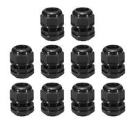 sourcing map 10 Pcs M30x1.5" Cable Glands Adjustable 12-18mm PA6 Nylon IP68 Waterproof Connectors with Seals Anti-Corrosion for Industrial/Outdoor Electrical Systems (Black)