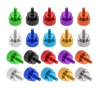 sourcing map 10 Pcs M3x7mm Knurled Thumb Screw Computer Case Threaded Hand Tighten Screws Aluminum Alloy for PC Case, Green/Black/Red/Purple/Orange/Silver/Deep Blue/Light Blue/Gold/Gray