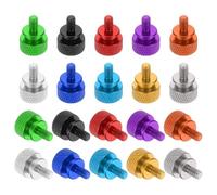 sourcing map 10 Pcs M4x8mm Knurled Thumb Screw Computer Case Threaded Hand Tighten Screws Aluminum Alloy for PC Case, Green/Black/Red/Purple/Orange/Silver/Deep Blue/Light Blue/Gold/Gray
