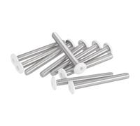 sourcing map 10 Pcs M5-0.8 x 45mm Button Head Hex Socket Head Screws, 304 Stainless Steel Bolts Full Thread Bright Finish Self Tapping Screws for Furniture Electrical Appliances, White