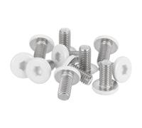 sourcing map 10 Pcs M6-1 x 12mm Button Head Hex Socket Head Screws, 304 Stainless Steel Bolts Full Thread Bright Finish Self Tapping Screws for Furniture Electrical Appliances, White