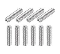 sourcing map 10 Pcs M8-1.25 x 40mm Grub Screws, 304 Stainless Steel Cup Point Allen Head Screws Internal Hex Socket Drive for Bathroom Fixtures Repair Furniture DIY Project