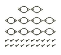 sourcing map 10 Pcs Metal Label Holder, 6.8x4.3cm Small Vintage Card Frame Tag Floral Lace Label Holder with Screws for File Boxes Drawers Door Cabinet Book Shelves, Bronze Red