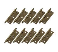 sourcing map 10 Pcs Metal Non-Mortise Hinges, Cabinet Door Hinges for Furniture Hardware Closet Window, Bronze