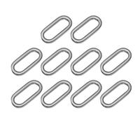 sourcing map 10 Pcs Metal Oval Ring, 1 1/4" Flat Oval Ring Buckle Belt Fastener Strap Keeper Loop for DIY Leather Purse Bags Handbag Straps, Metallic Black
