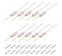 sourcing map 10 Pcs Metal Temperature Thermal Fuse SF100 100C 212F 10A 250V Cutoff Thermal Fuse with 20 Pcs BN1.25 Bare Terminal Butt Connector