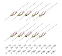 sourcing map 10 Pcs Metal Temperature Thermal Fuse SF84 84C 183.2F 10A 250V Cutoff Thermal Fuse with 20 Pcs BN1.25 Bare Terminal Butt Connector