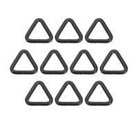 sourcing map 10 Pcs Metal Triangle Ring Buckle, 5/8" Belt Fastener Connectors Strap Keeper Loop for DIY Leather Purse Bags Handbag Straps, Black