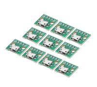 sourcing map 10 Pcs MiCro USB to Dip Female Sockets Type B 5pin Adapter Board Solderable Female