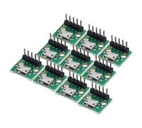 sourcing map 10 Pcs MiCro USB to Dip Female Sockets Type B 5pin Adapter Board Solderable Female with Pin Header