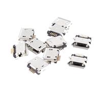 sourcing map 10 Pcs Micro USB Type B Female Socket 180 Degree 5-Pin SMT Soldering Jack