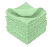 sourcing map 10 Pcs Microfiber Cleaning Cloth, Kitchen Towels Reusable Microfiber Towels Highly Absorbent for Household Cleaning Supplies, Kitchen, Bathroom, Light Green(Square), 11.8" X11.8
