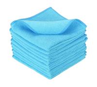 sourcing map 10 Pcs Microfiber Cleaning Cloth, Kitchen Towels Reusable Microfiber Towels Highly Absorbent for Household Cleaning Supplies, Kitchen, Bathroom, Sky Blue(Square), 11.8" X11.8