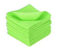 sourcing map 10 Pcs Microfiber Cleaning Cloth, Kitchen Towels Reusable Microfiber Towels Highly Absorbent for Household Cleaning Supplies, Kitchen, Bathroom, Green(Square), 11.8" X11.8