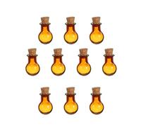 sourcing map 10 Pcs Mini Glass Bottles Pendants, 0.01oz/0.5ml Ball Shaped Small Glass Jars with Cork Stoppers Wishing Bottles for DIY Crafts Party Wedding Decor Favors, Champagne