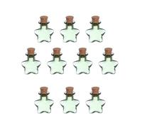 sourcing map 10 Pcs Mini Glass Bottles Pendants, 0.01oz/0.5ml Star Shaped Small Glass Jars with Cork Stoppers Wishing Bottles for DIY Crafts Party Wedding Decor Favors, Green