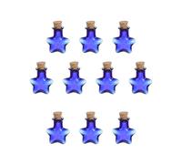 sourcing map 10 Pcs Mini Glass Bottles Pendants, 0.01oz/0.5ml Star Shaped Small Glass Jars with Cork Stoppers Wishing Bottles for DIY Crafts Party Wedding Decor Favors, Blue