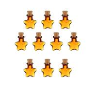 sourcing map 10 Pcs Mini Glass Bottles Pendants, 0.01oz/0.5ml Star Shaped Small Glass Jars with Cork Stoppers Wishing Bottles for DIY Crafts Party Wedding Decor Favors, Champagne