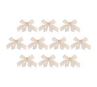 sourcing map 10 Pcs Mini Ribbon Bows, Satin Ribbon Bows Brooch Pearl Charm Bow Tiny Crafts Bow Decoration for DIY Sewing Scrapbooking Hair Clip Wedding, Orange