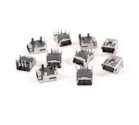 sourcing map 10 Pcs Mini USB Type B Female Socket 5-Pin 90 Degree Right Angle DIP Jack Connector for Computer DIY Projects
