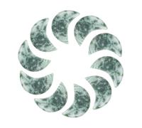 sourcing map 10 Pcs Moon Crystal Worry Stone, 0.5 Inch Length Natural Green Spotted Jasper Moon Gemstone Bulk, Carved Pocket Stones for Meditation Balancing Pendant Decor