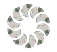 sourcing map 10 Pcs Moon Crystal Worry Stone, 0.5 Inch Length Natural Lucky Jade Moon Gemstone Bulk, Carved Pocket Stones for Meditation Balancing Pendant Decor