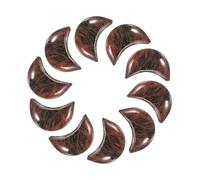 sourcing map 10 Pcs Moon Crystal Worry Stone, 0.5 Inch Length Natural Mahogany Obsidian Moon Gemstone Bulk, Carved Pocket Stones for Meditation Balancing Pendant Decor