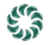 sourcing map 10 Pcs Moon Crystal Worry Stone, 0.5 Inch Length Natural Malachite Crystal Moon Gemstone Bulk, Carved Pocket Stones for Meditation Balancing Pendant Decor
