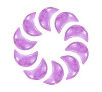 sourcing map 10 Pcs Moon Crystal Worry Stone, 0.5 Inch Length Natural Purple Lepidolite Moon Gemstone Bulk, Carved Pocket Stones for Meditation Balancing Pendant Decor