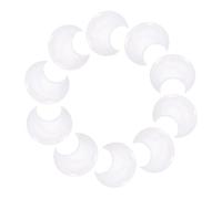 sourcing map 10 Pcs Moon Crystal Worry Stone, 1.2 Inch Length Natural Clear Quartz Moon Gemstone Bulk, Carved Pocket Stones for Meditation Balancing Pendant Decor