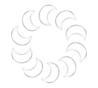 sourcing map 10 Pcs Moon Crystal Worry Stone, 1.2 Inch Length Natural Fusion Quartz Moon Gemstone Bulk, Carved Pocket Stones for Meditation Balancing Pendant Decor