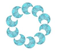 sourcing map 10 Pcs Moon Crystal Worry Stone, 1.2 Inch Length Natural Green Turquoise Moon Gemstone Bulk, Carved Pocket Stones for Meditation Balancing Pendant Decor