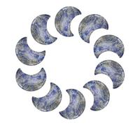 sourcing map 10 Pcs Moon Crystal Worry Stone, 1.2 Inch Length Natural Lapis Lazuli Moon Gemstone Bulk, Carved Pocket Stones for Meditation Balancing Pendant Decor