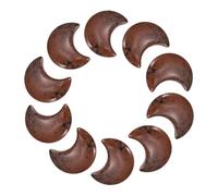 sourcing map 10 Pcs Moon Crystal Worry Stone, 1.2 Inch Length Natural Mahogany Obsidian Moon Gemstone Bulk, Carved Pocket Stones for Meditation Balancing Pendant Decor