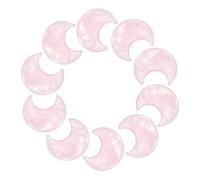 sourcing map 10 Pcs Moon Crystal Worry Stone, 1.2 Inch Length Natural Rose Quartz Moon Gemstone Bulk, Carved Pocket Stones for Meditation Balancing Pendant Decor