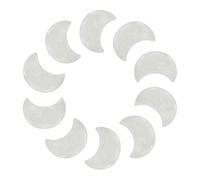 sourcing map 10 Pcs Moon Crystal Worry Stone, 1.2 Inch Length Natural Serpentine Jade Moon Gemstone Bulk, Carved Pocket Stones for Meditation Balancing Pendant Decor